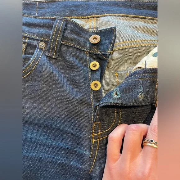 Levi's button fly Deep Indigo Straight leg Jeans - Picture 3 of 10